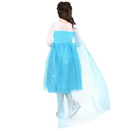 Katara 1099 Disfraz de Elsa Frozen con Set de Princesa - Niñas 8-9 Años, Azul