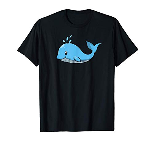 Kawaii Ballena Azul Anime Océano Ballena De Mar Camiseta