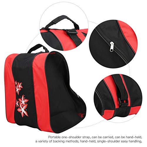 Keenso Mochila para Patines, Bolsa para Patines con un Solo Hombro, Bolsas para Patines sobre Hielo, Mochila para Deportes recreativos, Impermeable, Mochila Informal(Rojo)