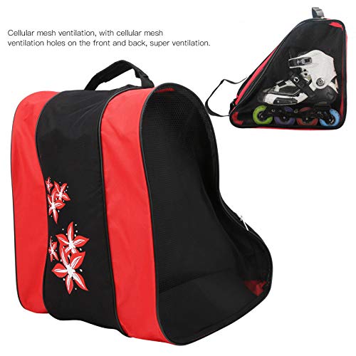 Keenso Mochila para Patines, Bolsa para Patines con un Solo Hombro, Bolsas para Patines sobre Hielo, Mochila para Deportes recreativos, Impermeable, Mochila Informal(Rojo)