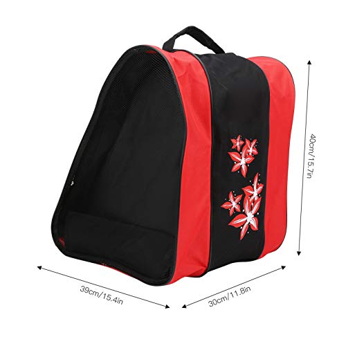 Keenso Mochila para Patines, Bolsa para Patines con un Solo Hombro, Bolsas para Patines sobre Hielo, Mochila para Deportes recreativos, Impermeable, Mochila Informal(Rojo)