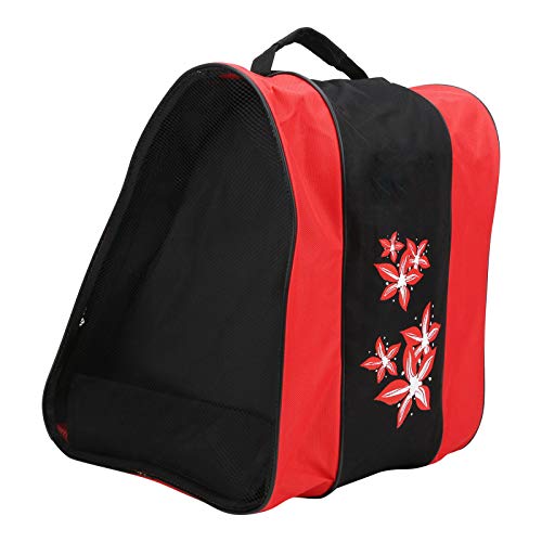 Keenso Mochila para Patines, Bolsa para Patines con un Solo Hombro, Bolsas para Patines sobre Hielo, Mochila para Deportes recreativos, Impermeable, Mochila Informal(Rojo)