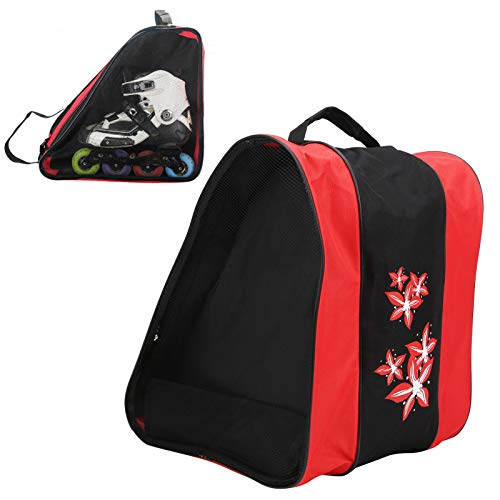 Keenso Mochila para Patines, Bolsa para Patines con un Solo Hombro, Bolsas para Patines sobre Hielo, Mochila para Deportes recreativos, Impermeable, Mochila Informal(Rojo)