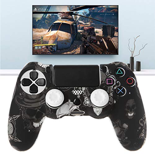 KERDEJAR Gamepad Controller Funda Protectora de Silicona + 2 Tapas de Agarre para PS4