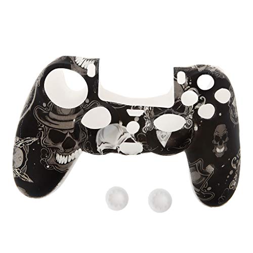 KERDEJAR Gamepad Controller Funda Protectora de Silicona + 2 Tapas de Agarre para PS4