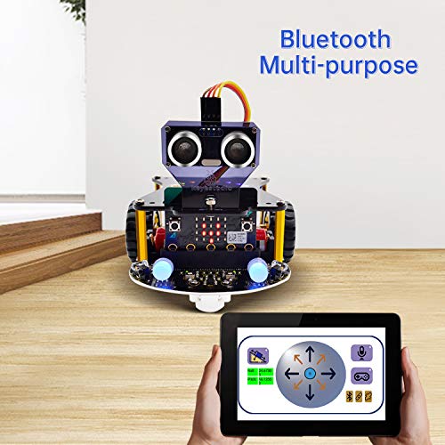 KEYESTUDIO BBC Micro:bit Robot Building Set Compatible con Microbit V1, V2 (excluyendo la Placa Microbit) para Niños y Adultos