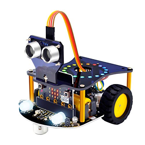 KEYESTUDIO BBC Micro:bit Robot Building Set Compatible con Microbit V1, V2 (excluyendo la Placa Microbit) para Niños y Adultos