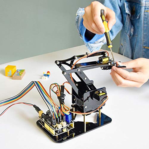 KEYESTUDIO Robot Arm para Arduino IDE, 4-Axis Servo Control con UN0 Board