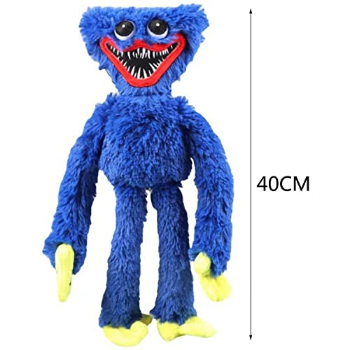 KFGJ Huggy Wuggy Peluche, Azul y Rosa y Sin Dientes, 15.8, Poppy Playtime Huggy Wuggy, Peluche Navidad, Peluches para Niños, Scary and Funny Plush Horror Game Doll para Fanáticos