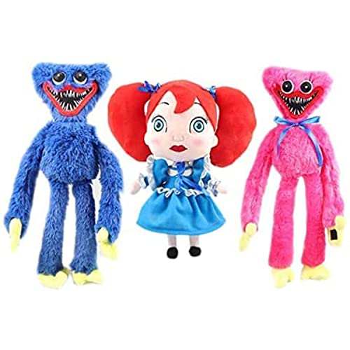 KFGJ Huggy Wuggy Peluche, Azul y Rosa y Sin Dientes, 15.8, Poppy Playtime Huggy Wuggy, Peluche Navidad, Peluches para Niños, Scary and Funny Plush Horror Game Doll para Fanáticos