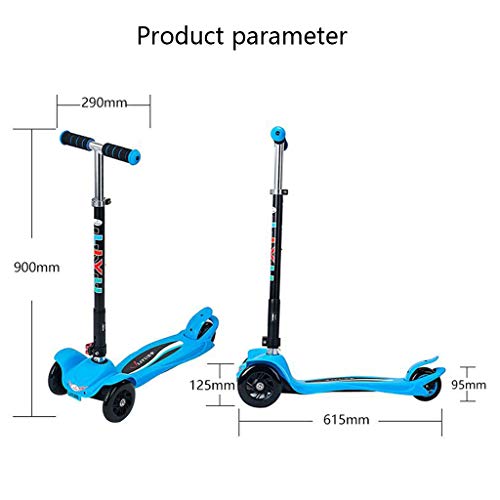 Kick Scooters 3 Patinaje sobre Ruedas Scooter-dirección inclinable-4 Altura Ajustable, Rueda Delantera Intermitente, Adecuado para niñas y niños de 2 a 6 años + Regalos de cumpleaños y Navidad