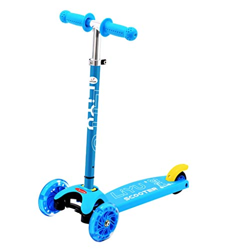 Kick Scooters 3 Patinaje sobre Ruedas Scooter-dirección inclinable-4 Altura Ajustable, Rueda Delantera Intermitente, Adecuado para niñas y niños de 2 a 6 años + Regalos de cumpleaños y Navidad