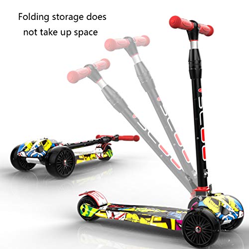 Kick Scooters Patinetes para niños, patinetes de Tres Ruedas, niños y niñas, Altura Regulable, abatibles, con Ruedas LED PU, Peso hasta 80kg