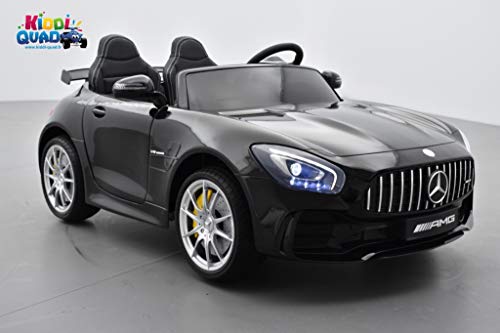 Kiddi Quad Mercedes AMG GT R 2 plazas negro metalizado, coche eléctrico para niños con mando a distancia parental 2,4 GHz, 12 V, 10 Ah