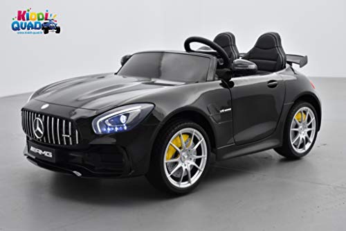 Kiddi Quad Mercedes AMG GT R 2 plazas negro metalizado, coche eléctrico para niños con mando a distancia parental 2,4 GHz, 12 V, 10 Ah