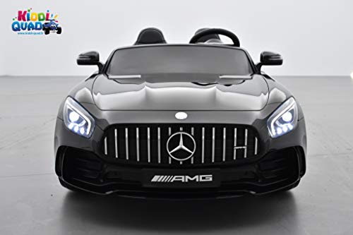 Kiddi Quad Mercedes AMG GT R 2 plazas negro metalizado, coche eléctrico para niños con mando a distancia parental 2,4 GHz, 12 V, 10 Ah