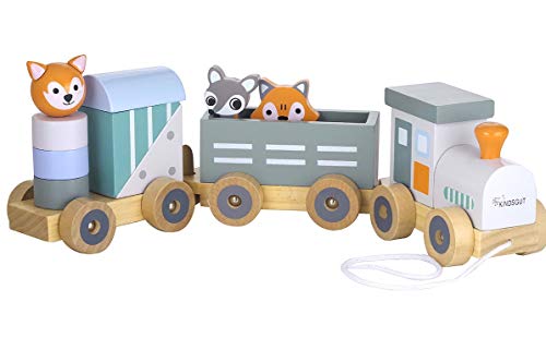 Kindsgut Tren de Madera con animalitos, Rayas