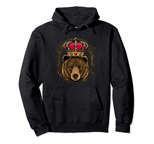 King Bear Wearing Crown - Queen Bear Animal Sudadera con Capucha