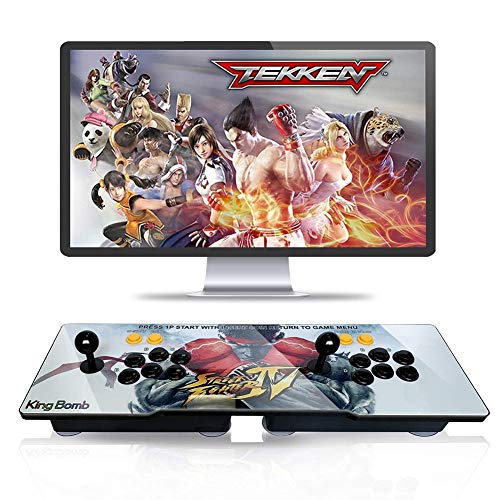 King Bomb Pandora's Box 6, 2200 en 1 Consola de Juegos, 1280 * 720 Doble Consola HD Arcade de Madera, personalización de Botones de Soporte y Juegos multijugador