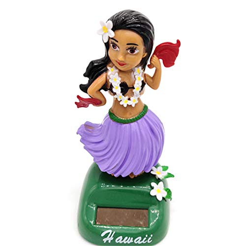 Kining Figuras Tropicales De Hawaii Muñeca De Juguete De Baile De Hula Hawaiana con Energía Solar para Coche Juguete Bobble Head Decoración De Interiores Regalo para Niños Carefully