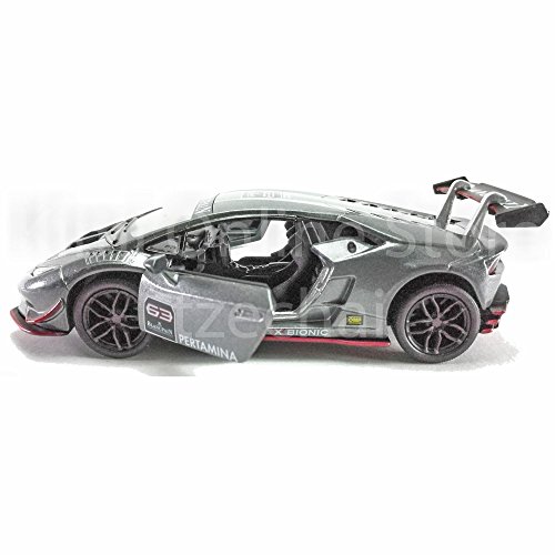 Kinsmart Die-Cast Car 1:36 Lamborghini Huracan LP620-2 Super Trofeo Car Grey Color Model Friction Toys with Box Collection