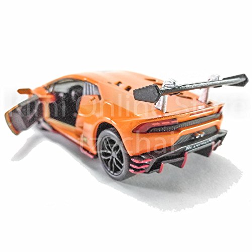 Kinsmart Die-Cast Car 1:36 Lamborghini Huracan LP620-2 Super Trofeo Car Orange Color Model Friction Toys with Box Collection