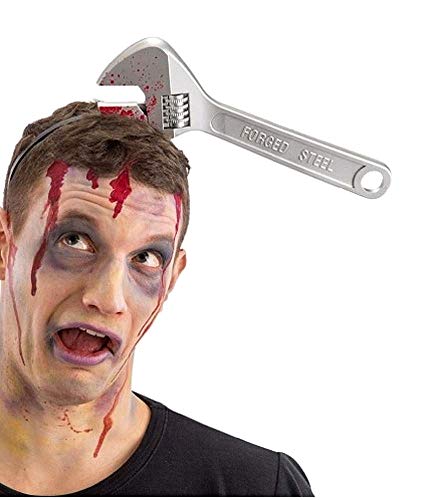 KIRALOVE Banda para el Cabello con Llave - Efecto Sangre - Juego - Juguete - Disfraz - Disfraces - Halloween - Zombie - Monstruo - Divertido - Broma - Idea de Regalo Original Zombie