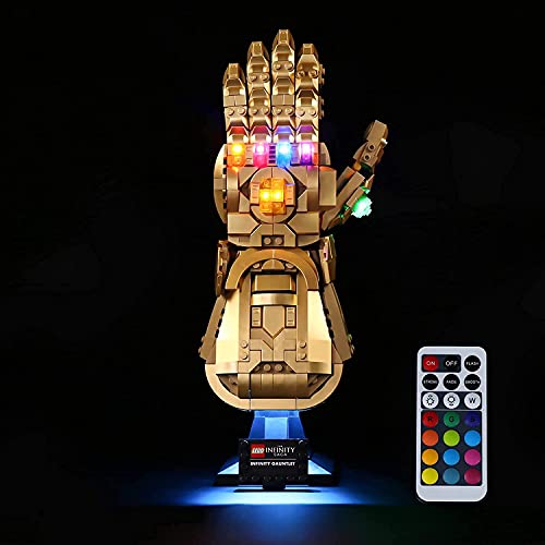 Kit de construcción coleccionable para Lego 76191 Infinity Guantelete Set de luces de decoración para Thanos mano derecha, modelo de guantelete