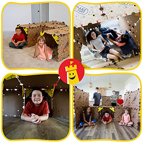 Kit de explorador Make-A-Fort: construye increíbles fuertes, laberintos, túneles y más. Diversión familiar para niños de 4 años en adelante. Durable, reutilizable y fabricado en Suiza.