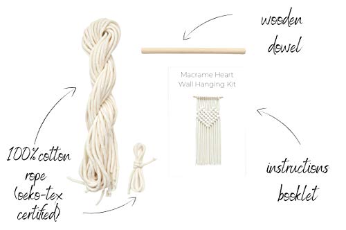 Kit de macramé para principiantes para colgar en la pared, 100% algodón cuerda de 5 mm (rosa salvaje) – hecho a mano en el Reino Unido