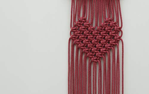 Kit de macramé para principiantes para colgar en la pared, 100% algodón cuerda de 5 mm (rosa salvaje) – hecho a mano en el Reino Unido