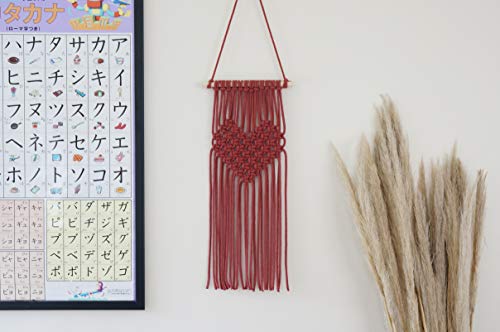 Kit de macramé para principiantes para colgar en la pared, 100% algodón cuerda de 5 mm (rosa salvaje) – hecho a mano en el Reino Unido