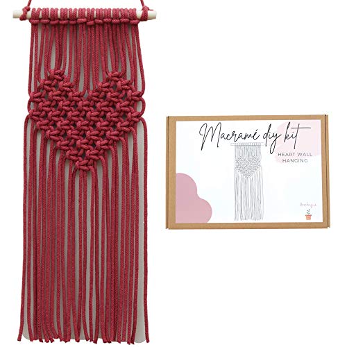 Kit de macramé para principiantes para colgar en la pared, 100% algodón cuerda de 5 mm (rosa salvaje) – hecho a mano en el Reino Unido