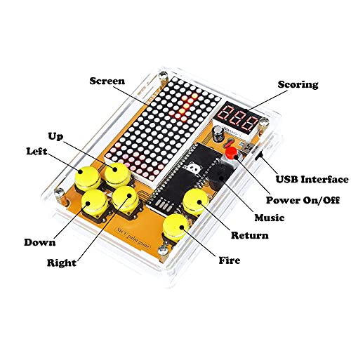 Kit de soldadura electrónica retro clásico, tetris/serpiente/avión/carrera/ranura con funda