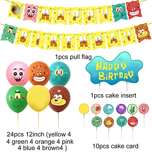 Kit Globos Látex -ZSWQ 38PiezasDecoración Fiesta de Globos, Tema Banner Globos Kit Happy Birthday Adorno de Torta para Tema Decoración para Fiestas de Cumpleaños