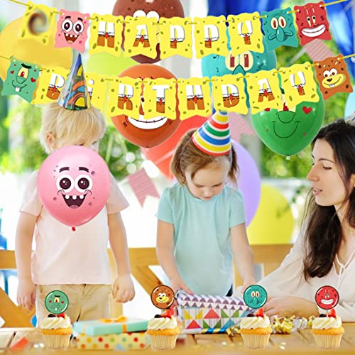 Kit Globos Látex -ZSWQ 38PiezasDecoración Fiesta de Globos, Tema Banner Globos Kit Happy Birthday Adorno de Torta para Tema Decoración para Fiestas de Cumpleaños