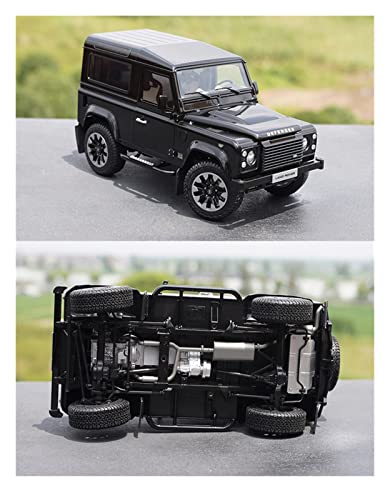 Kit Juguetes Coches Metal Resistente 1/18 para Land Rover Guardian 90 SUV Modelo De Coche Aleación Negra Exhibición Decoración Regalo Coleccionable Maravilloso Regalo