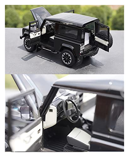 Kit Juguetes Coches Metal Resistente 1/18 para Land Rover Guardian 90 SUV Modelo De Coche Aleación Negra Exhibición Decoración Regalo Coleccionable Maravilloso Regalo