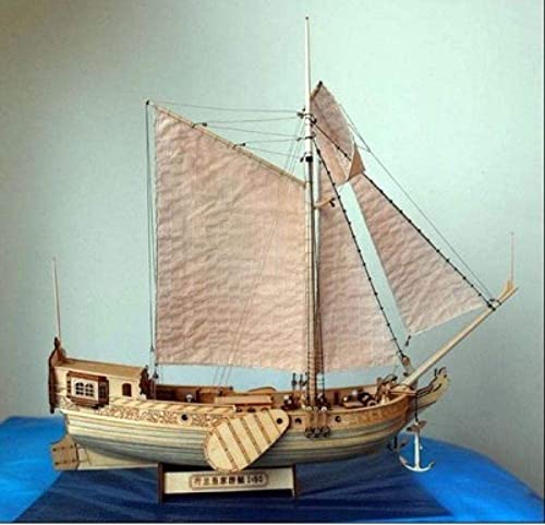 Kits de construcción de modelos de embarcaciones Kit de barcos de modelos de barcos Hobby Modelo de barcos de madera Escala de corte láser 3D 1/80 Yate real de los Países Bajos Manuales en inglés