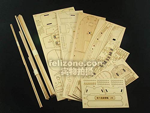 Kits de construcción de modelos de embarcaciones Kit de barcos de modelos de barcos Hobby Modelo de barcos de madera Escala de corte láser 3D 1/80 Yate real de los Países Bajos Manuales en inglés