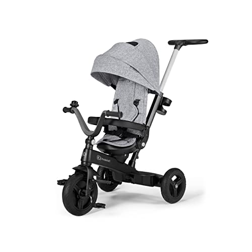 kk KinderKraft Triciclo Evolutivo TWIPPER, Asiento Giratorio 360 Grados, 9 Meses a 5 Años, Gris, KRTWIP00GRY0000