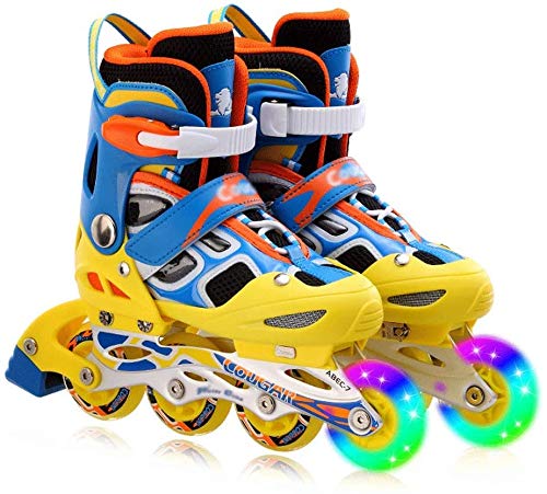 KMILE Patines en línea Niños para niños Patines de Rodillos Patines Roller Blades ABEC 7 Patines en línea para niños de Carbono Zapato Ajustable (Size : 31-36EU)