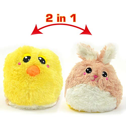 Kögler- Swappies – Bonito Reversible – Conejo y Pollito, 2 Peluches en uno, Aprox. 15 cm de Alto, Hecho de poliéster Suave, Lavable, niñas, Color carbón (26922)