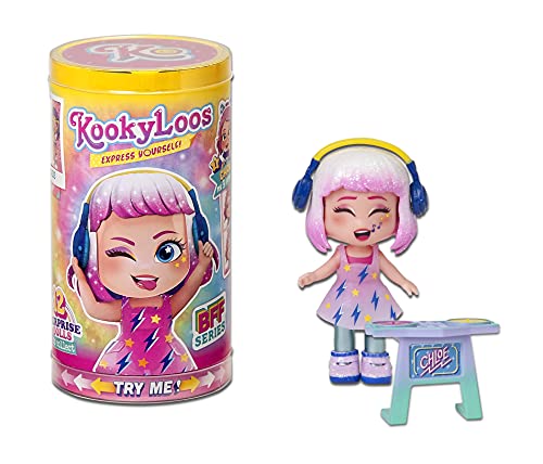 KOOKYLOOS - Muñeca Sorpresa + KOOKYLOOS Fashion Challenge – Vestidor con Espejo y muñeca Exclusiva + KOOKYLOOS Mistery Menu – Carrito de Batidos y muñeca Exclusiva