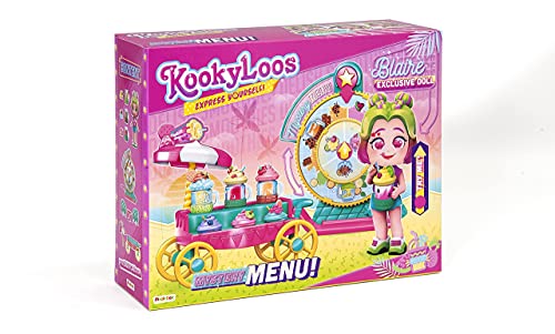 KOOKYLOOS - Muñeca Sorpresa + KOOKYLOOS Fashion Challenge – Vestidor con Espejo y muñeca Exclusiva + KOOKYLOOS Mistery Menu – Carrito de Batidos y muñeca Exclusiva