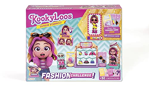 KOOKYLOOS - Muñeca Sorpresa + KOOKYLOOS Fashion Challenge – Vestidor con Espejo y muñeca Exclusiva + KOOKYLOOS Mistery Menu – Carrito de Batidos y muñeca Exclusiva