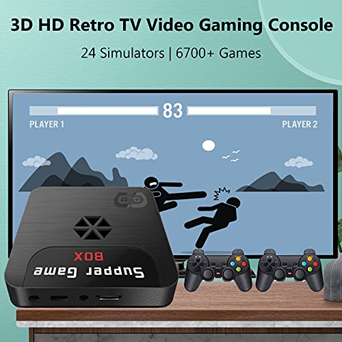 Ksodgun HD TV Caja de Videojuegos Caja de Consola de Juegos Retro con Controlador con Cable Gamepad Construido en más de 6700 Juegos Reproductor de Juegos en casa