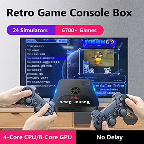 Ksodgun HD TV Caja de Videojuegos Caja de Consola de Juegos Retro con Controlador con Cable Gamepad Construido en más de 6700 Juegos Reproductor de Juegos en casa