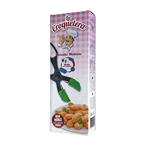 La Croquetera - Color Naranja - utensilio Multiuso con 4 moldes Intercambiables para masas- para croquetas, albóndigas, Bolas, Sushi - 100% español : Patentado y Fabricado en España