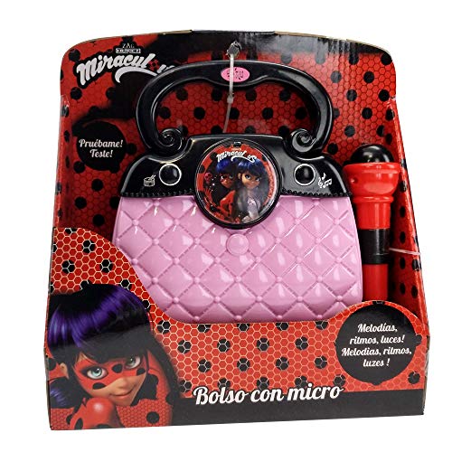 Ladybug- Miraculous: Tales of Ladybug & Cat Noir Zag Bolso con Micro, Luces, ritmos y conexión MP3 (Claudio Reig 2684.0)